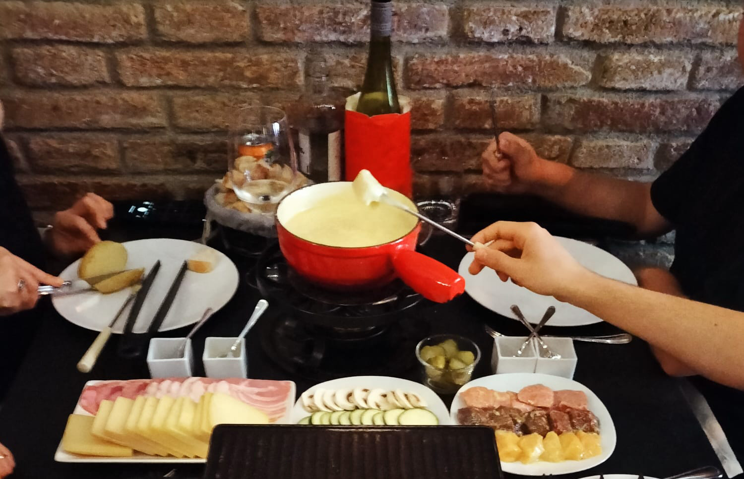 fondue bourguignonne et caquelon 3 Stock Photo